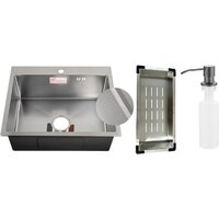 Schtoff Best Decor Silver 5550 + коландер металл K-1 BLACK + дозатор SD-1 GREY