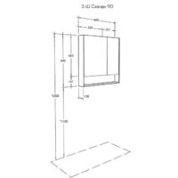 Акватон Шкаф с зеркалом Сканди 90 1A252302SDZ90 (белый/дуб рустикальный) Image #2
