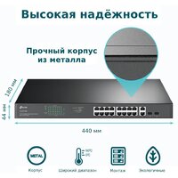 Неуправляемый коммутатор TP-Link TL-SG1218MP - Превью изображения №7 — Интернет-магазин Your Sale