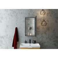 Континент Шкаф с зеркалом Mirror Box Black Led 35х65 Image #8
