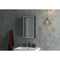 Континент Шкаф с зеркалом Mirror Box Black Led 35х65 Image #5