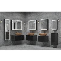 Континент Шкаф с зеркалом Mirror Box Black Led 35х65 Image #23