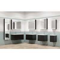 Континент Шкаф с зеркалом Mirror Box Black Led 35х65 Image #9