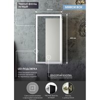 Континент Шкаф с зеркалом Mirror Box Black Led 35х65 Image #25