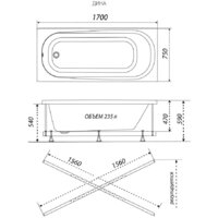 Ванна Triton Дина 170х75 - Превью изображения №6 — Интернет-магазин Your Sale