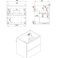  ЗОВ Тумба под умывальник Дион 80 D80LWP0M9003MKV5-HPL38T (туя/белый матовый) - Превью изображения №4 — Интернет-магазин Your Sale