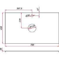  ЗОВ Тумба под умывальник Дион 80 D80LWP0M9003MKV5-HPL38T (туя/белый матовый) - Превью изображения №5 — Интернет-магазин Your Sale