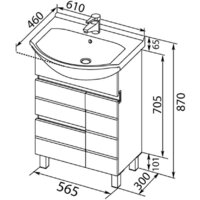 Aquanet Тумба под умывальник Доминика 60 171684 Image #7