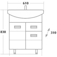 Onika Тумба с умывальником Балтика 60.12 106041 + WH110246 Image #9